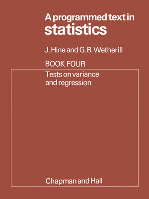 cover image of A Programmed Text in Statistics Book 4